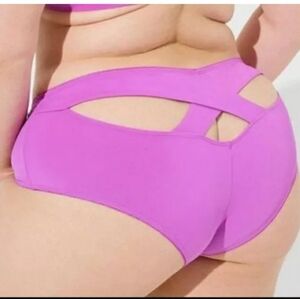 Torrid Size 0 Microfiber Cheeky Panty with Cross Back Vivid Violet